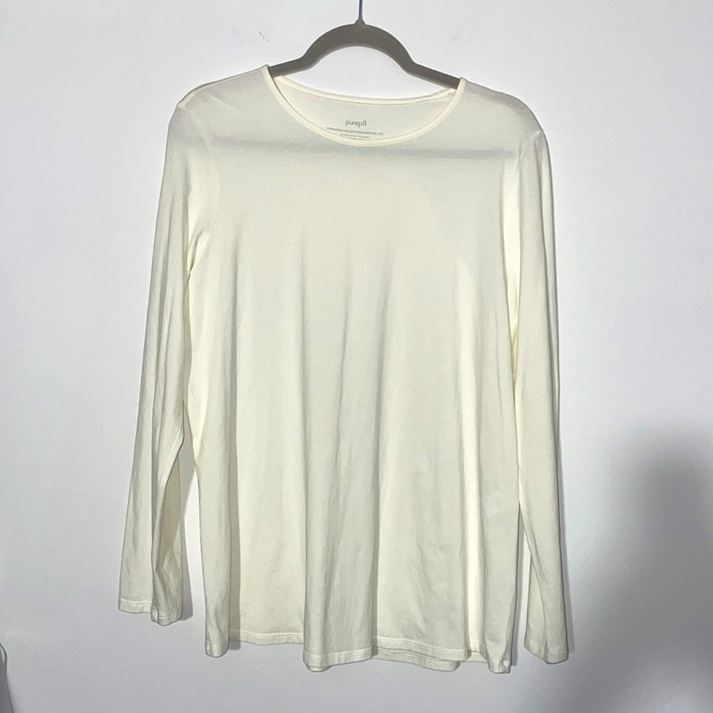Pure jill Pima stretch cotton shirttail tee size large